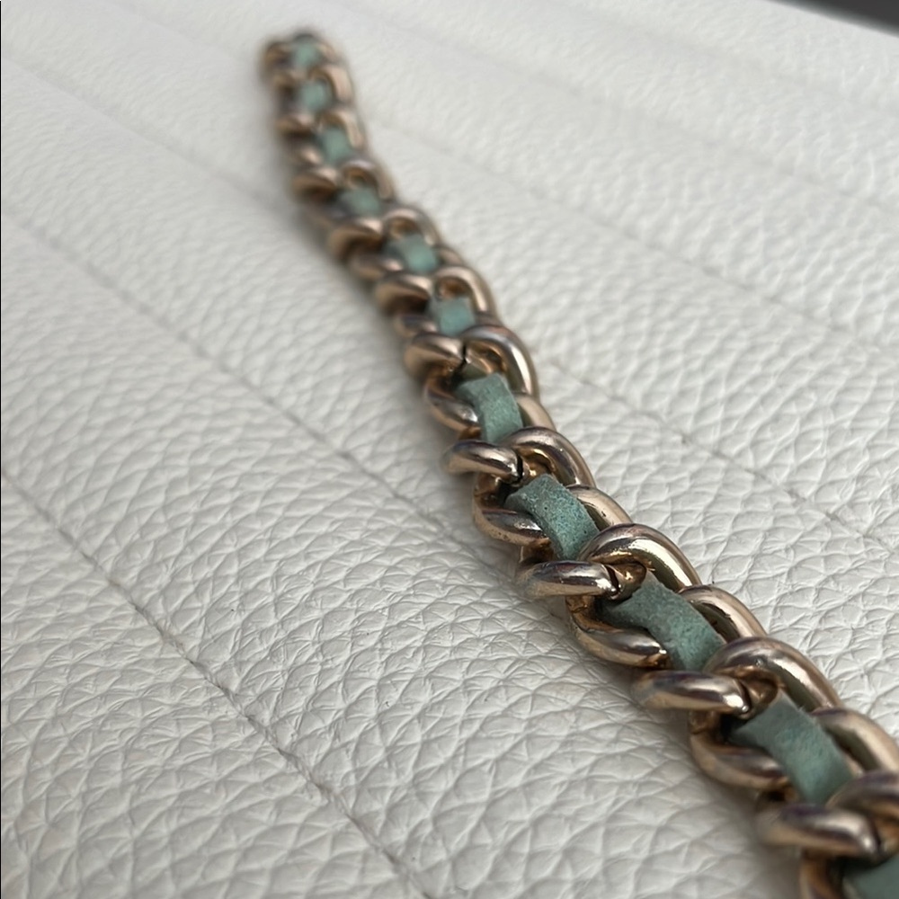 Gold and Green Chain Bracelet